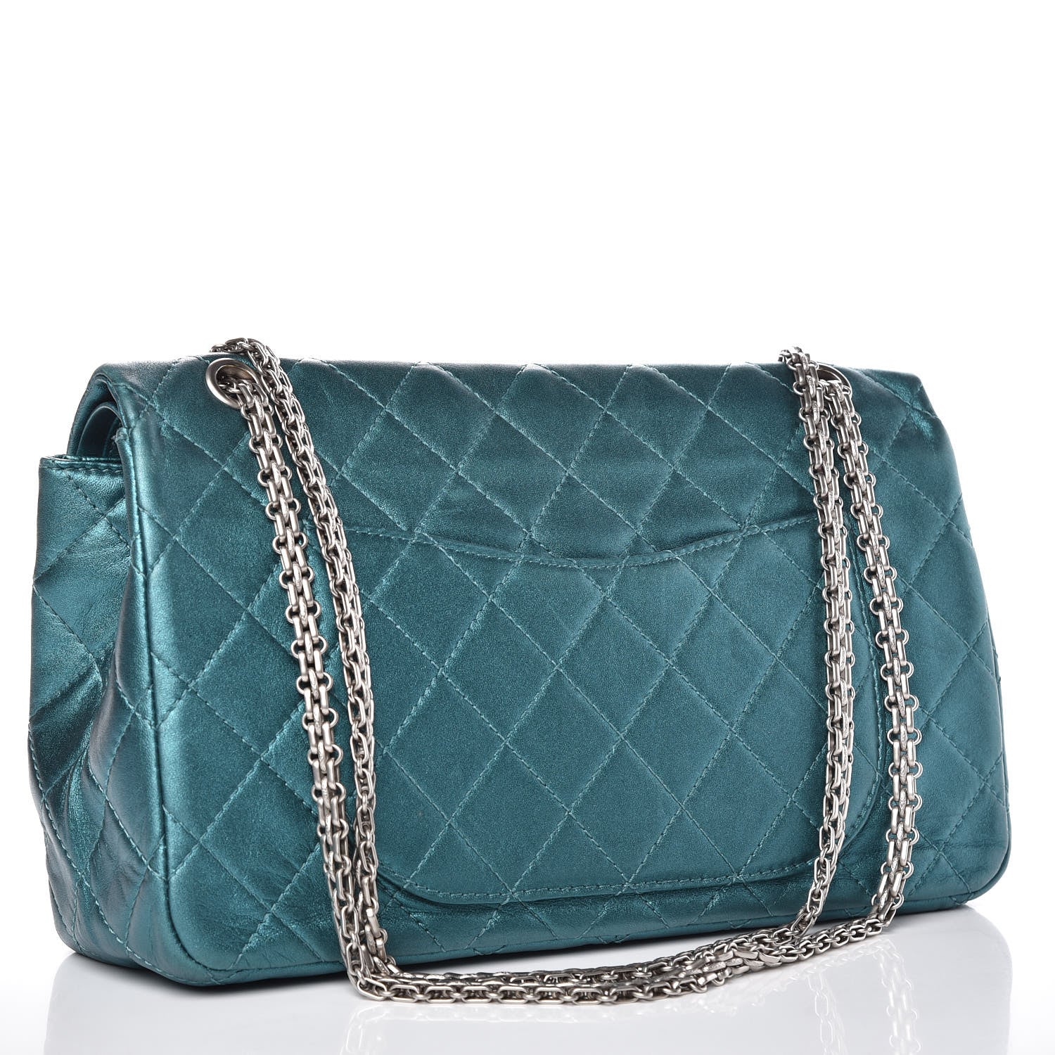 Chanel Metallic Calfskin Quilted 2.55 Reissue 227 Flap Turquoise 3 of 15