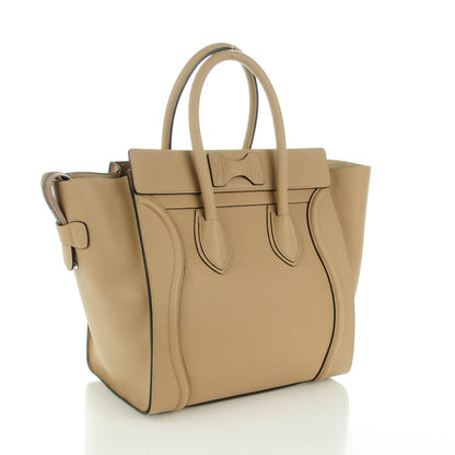 Celine Drummed Calfskin Mini Luggage Dune 3 of 8