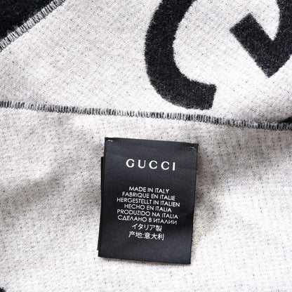 Gucci Wool Knit Wolf Scarf Black 6 of 6