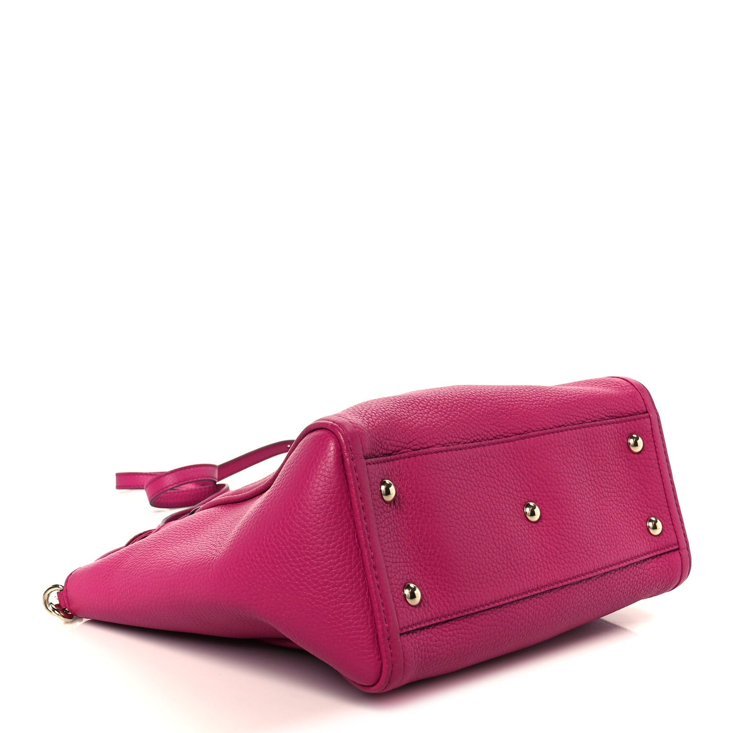 Pebbled Calfskin Small Soho Top Handle Bag Bright Bougainvillea