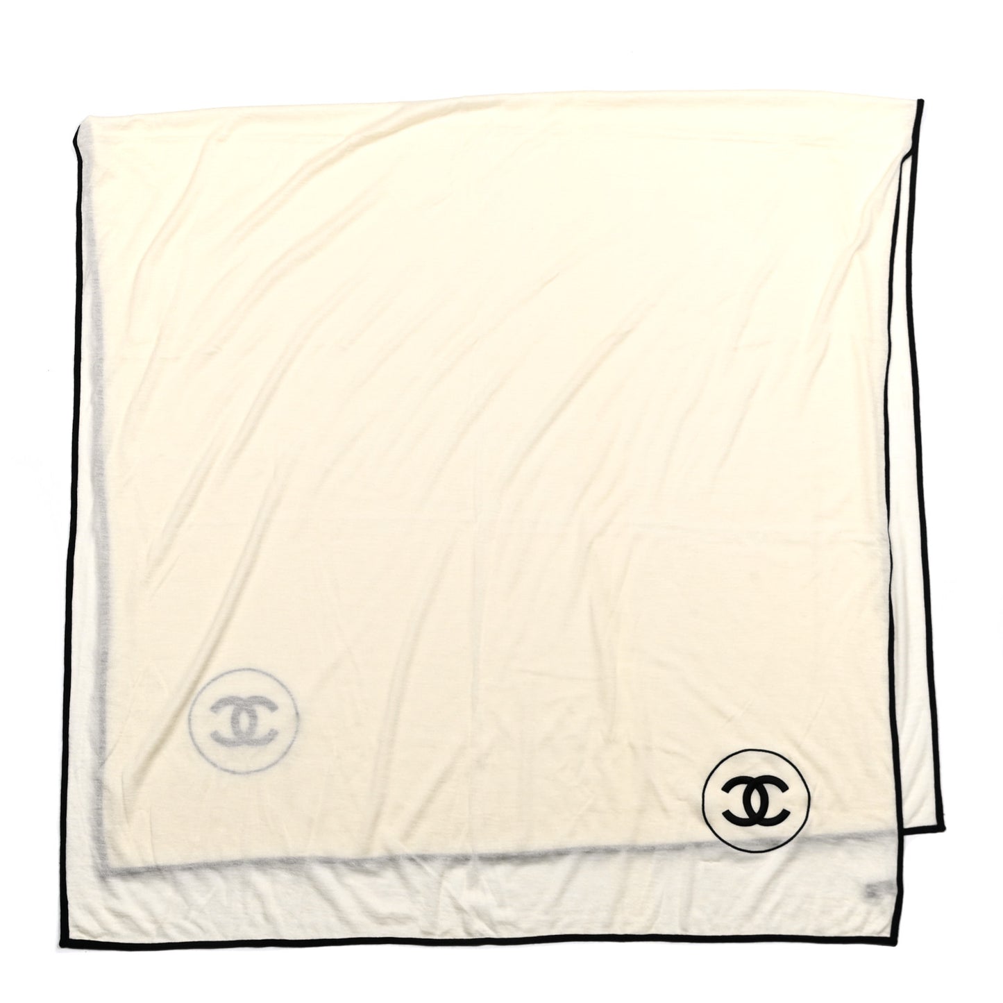 Cashmere Silk CC Scarf White Black