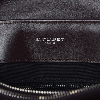 Saint Laurent Calfskin Y Quilted Monogram Medium Loulou Chain Satchel Amaranto 6 of 8