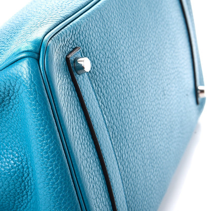 Hermes Taurillon Clemence Birkin 35 Bleu Izmir 37 of 42