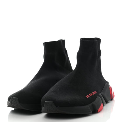 Balenciaga Neoprene Knit Mens Speed Clear Sole Sneakers 42 Black Red 3 of 14