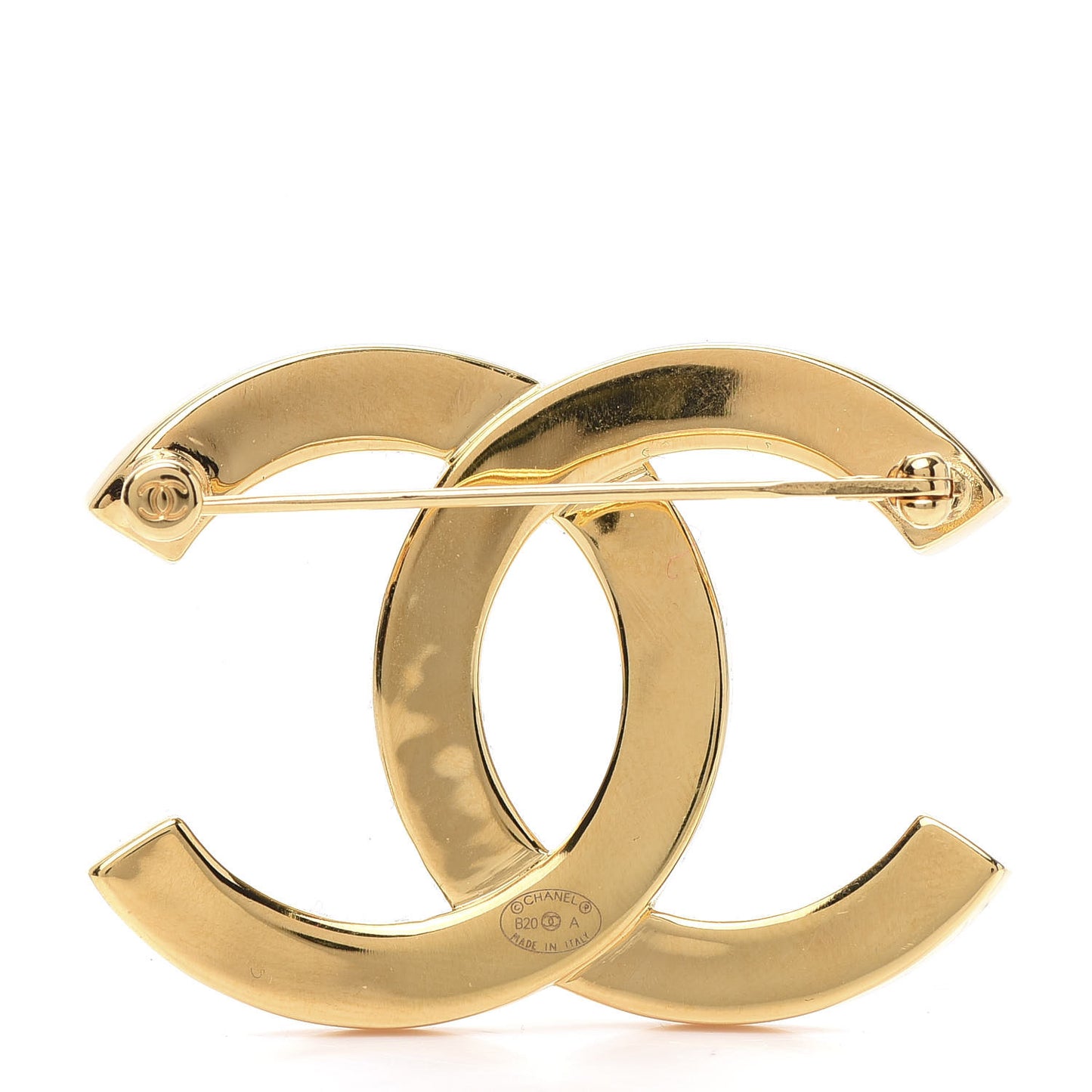 Metal Paris Button CC Large Brooch Gold
