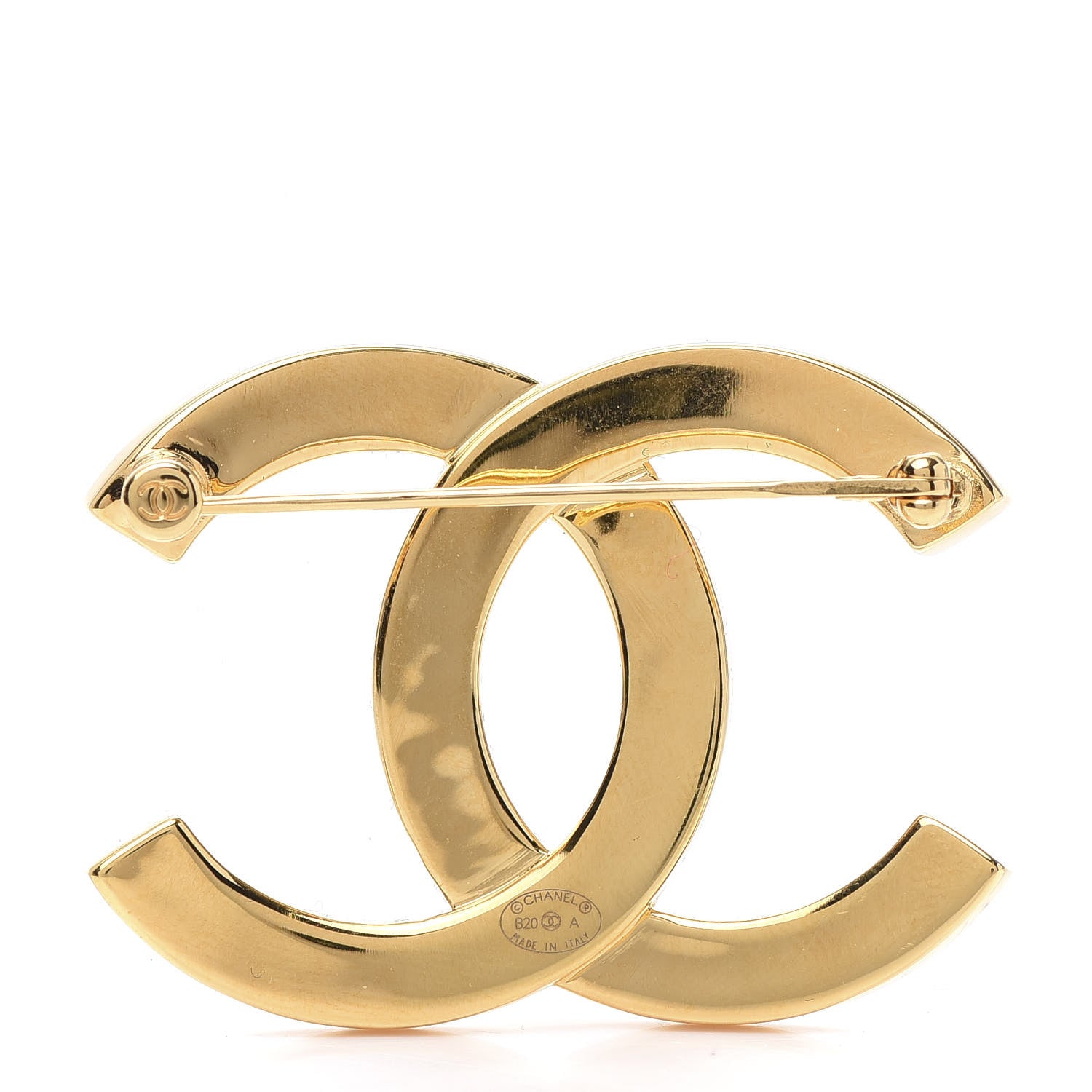 Chanel Metal Paris Button CC Large Brooch Gold 3 of 5