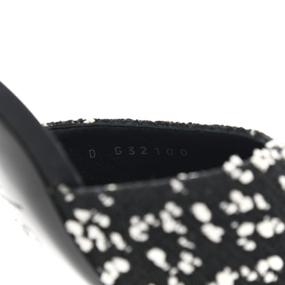 Chanel Tweed Grosgrain Pearl Mules 38 Black White 8 of 8