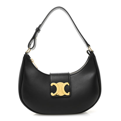 Celine Smooth Calfskin Medium Strap Ava Triomphe Shoulder Bag Black 1 of 10