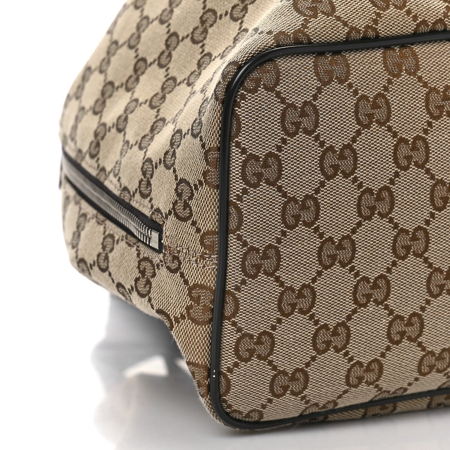 Gucci Monogram Dollar Calfskin O Drawstring Backpack Beige Ebony Testa di Moro Dark Chocolate 8 of 9