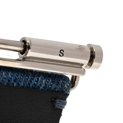 Chanel Denim Crystal CC Cuff Multicolor Blue 4 of 5