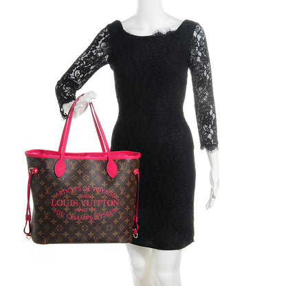 Louis Vuitton Monogram Articles de Voyage Ikat Neverfull MM Rose Indien 2 of 7