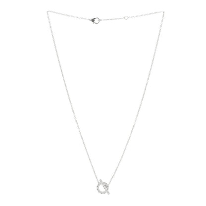 Hermes 18K White Gold Diamond Finesse Pendant Necklace 3 of 5