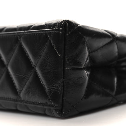 Chanel Shiny Aged Calfskin Quilted Nano Kelly Shopper Black 10 of 11