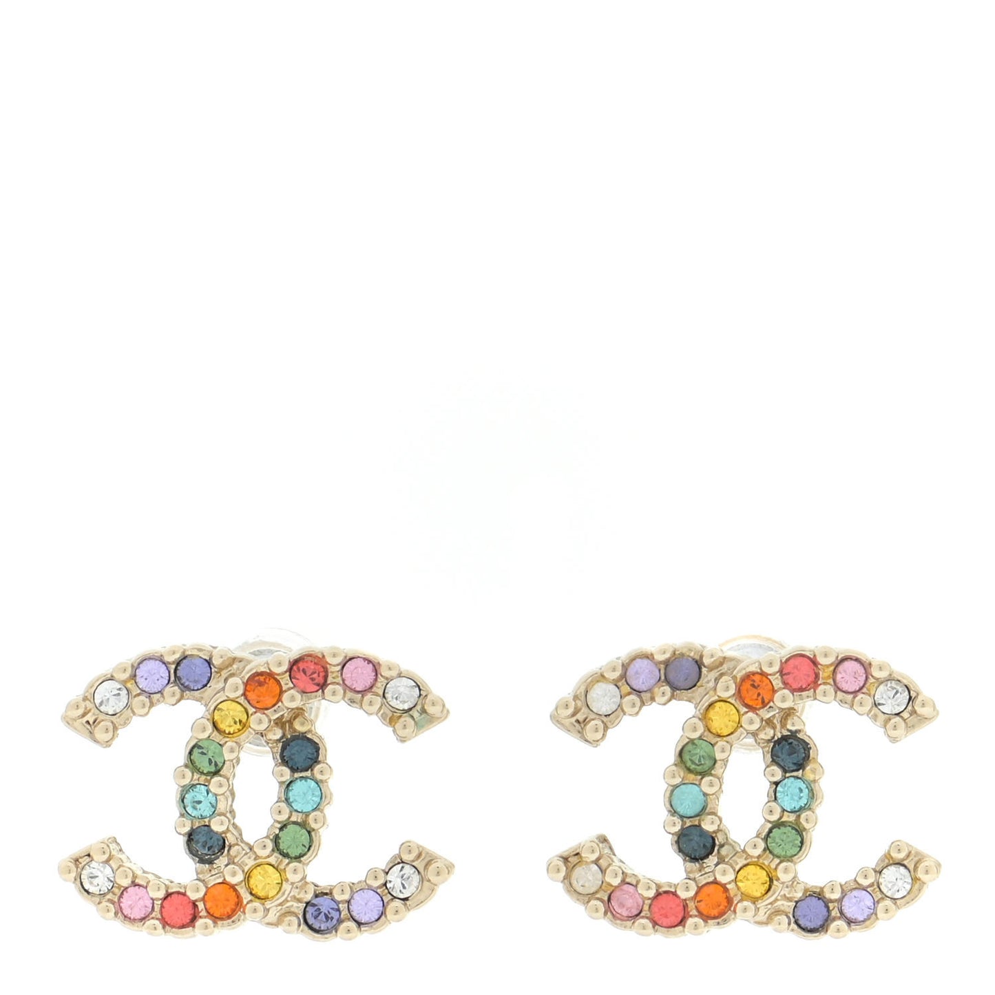 Crystal Over The Rainbow CC Earrings Gold Multicolor