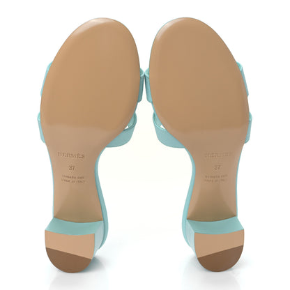 Hermes Epsom Oasis Sandals 37 Vert Embrun 5 of 8