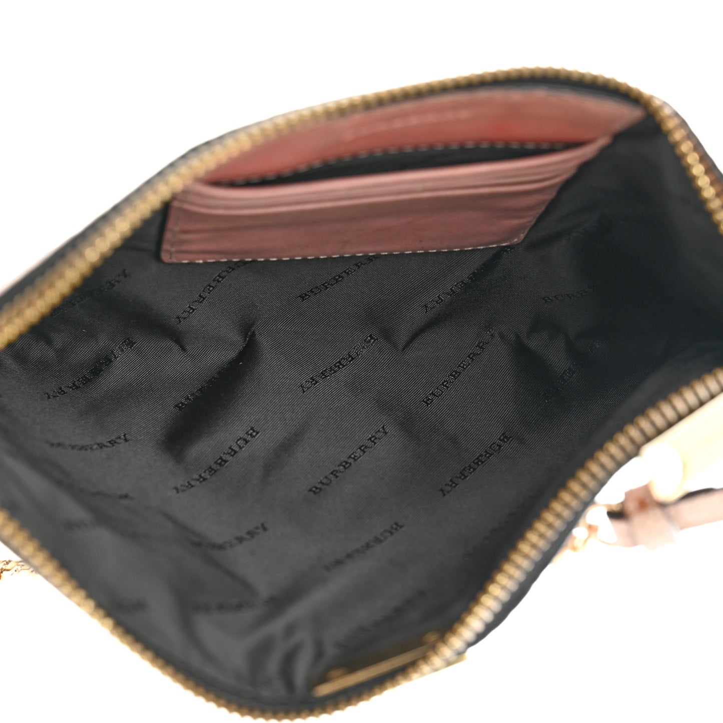 Signature Grain Calfskin Check Embossed Peyton Crossbody Clutch Bag Pale Orchid