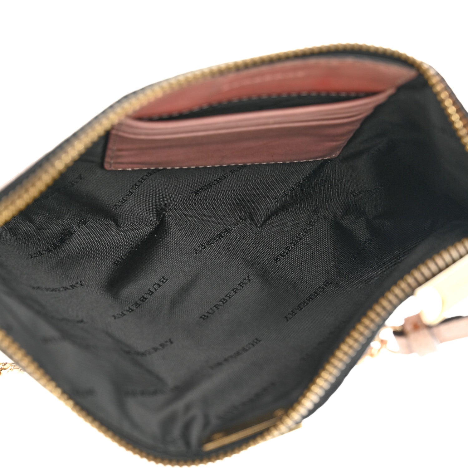 Burberry Signature Grain Calfskin Check Embossed Peyton Crossbody Clutch Bag Pale Orchid 5 of 17