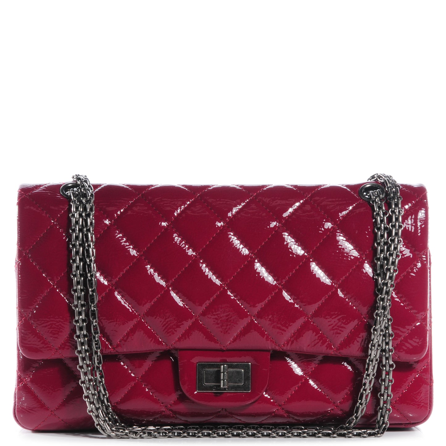 Distressed Patent 2.55 Reissue 227 Flap Raspberry Red