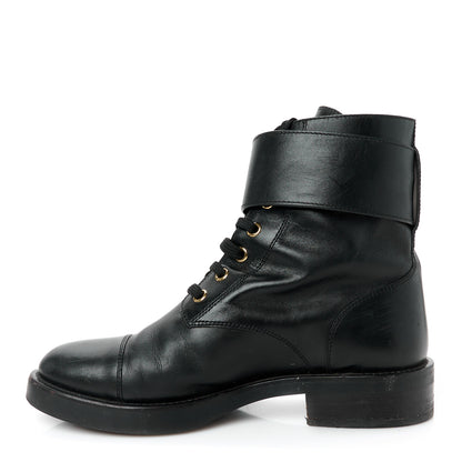 Louis Vuitton Calfskin Wonderland Flat Ranger Boots 37 Black 1 of 10