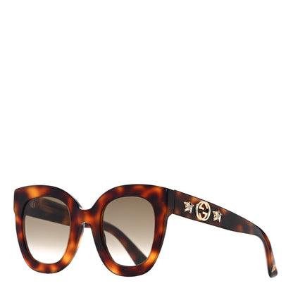 Gucci Round Frame Star Sunglasses GG0208S Tortoise 1 of 7