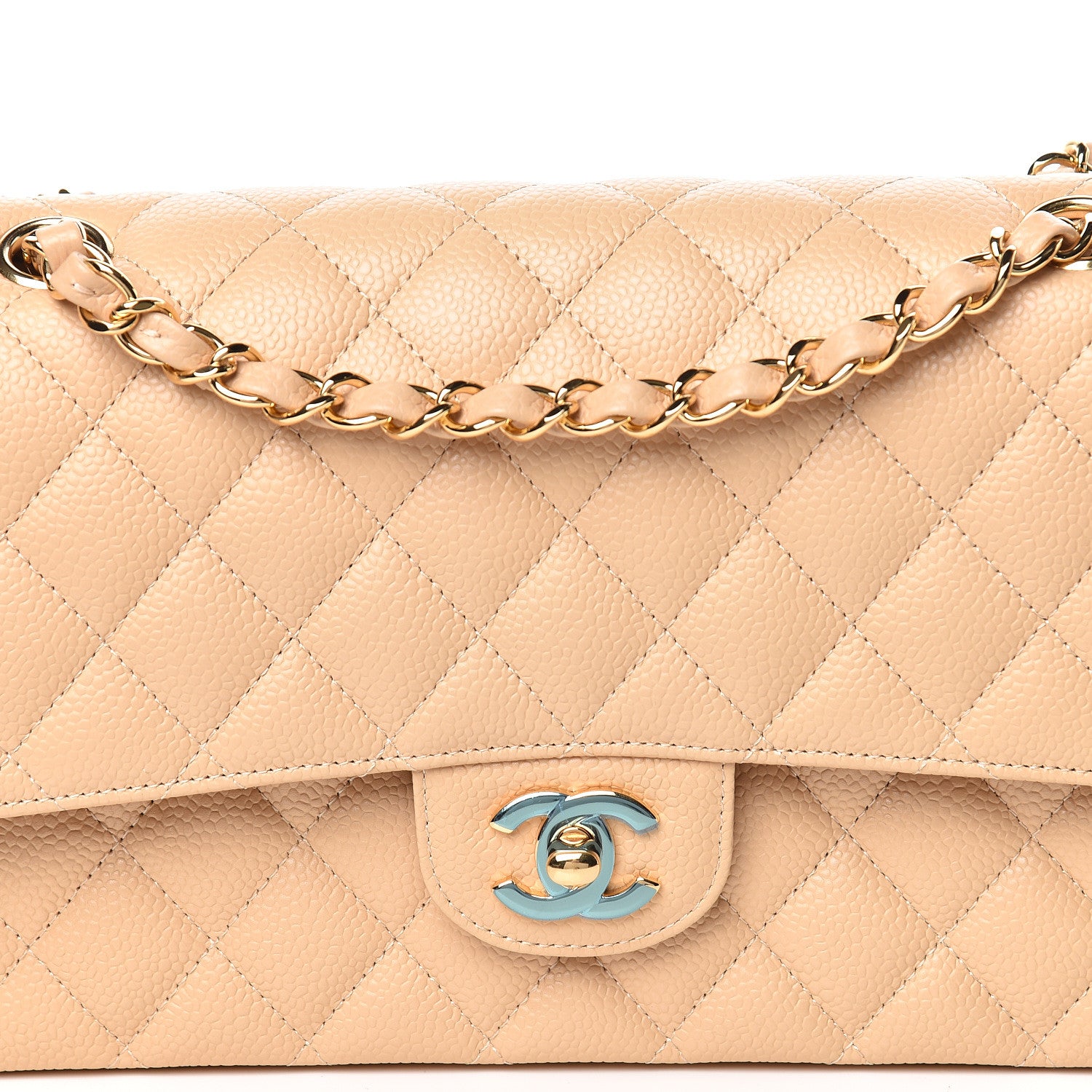 Chanel Caviar Quilted Medium Double Flap Beige Clair 10 of 10