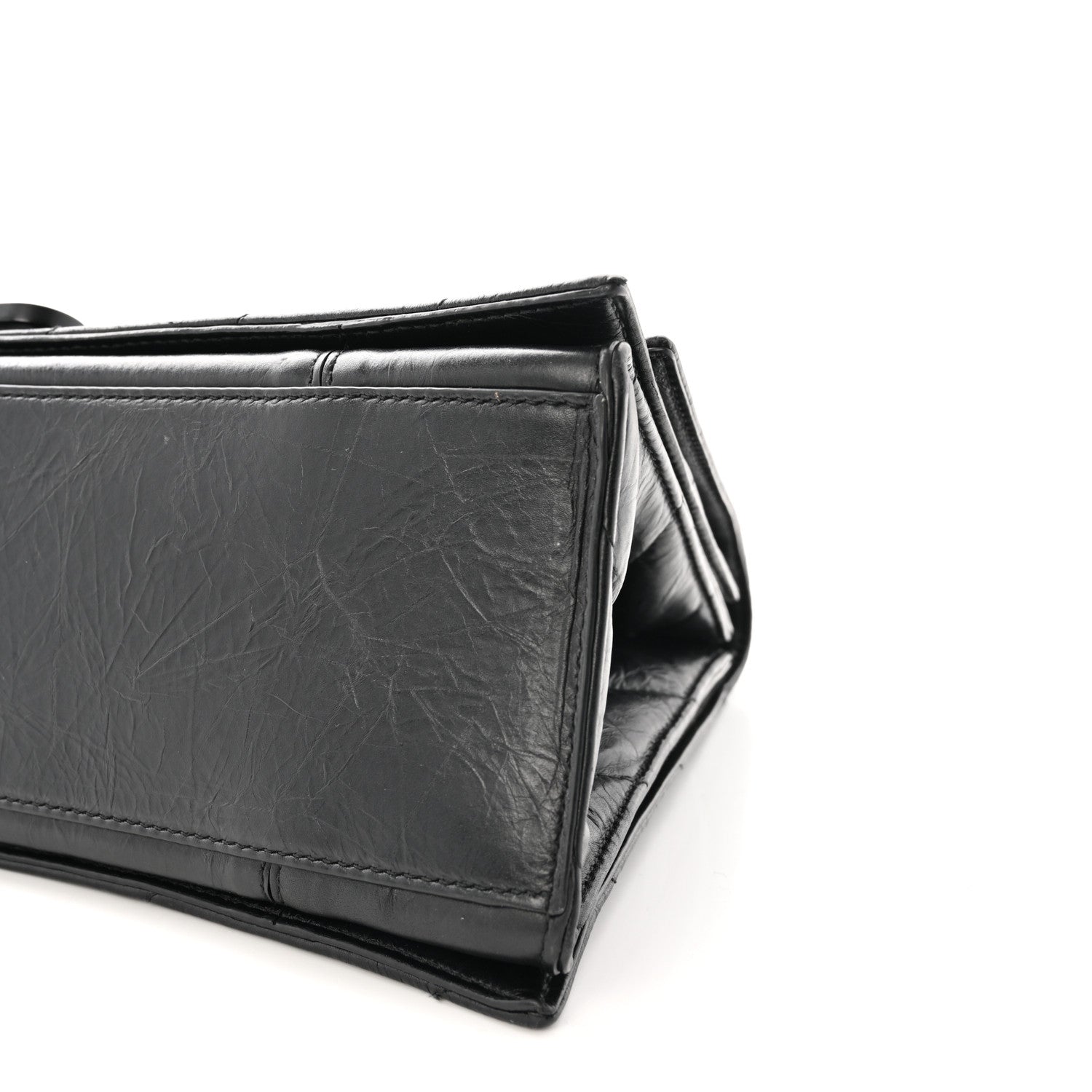 Balenciaga Crushed Calfskin Quilted Matte Black Hardware Medium Crush Chain Bag Black 9 of 9