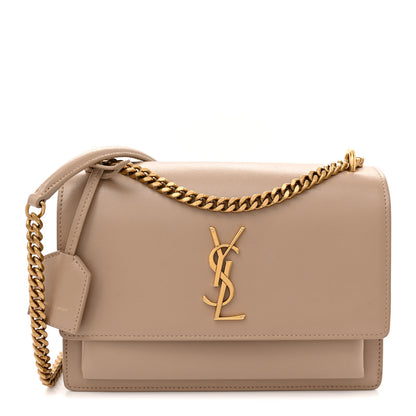 Saint Laurent Calfskin Medium Monogram Sunset Dark Beige 1 of 17