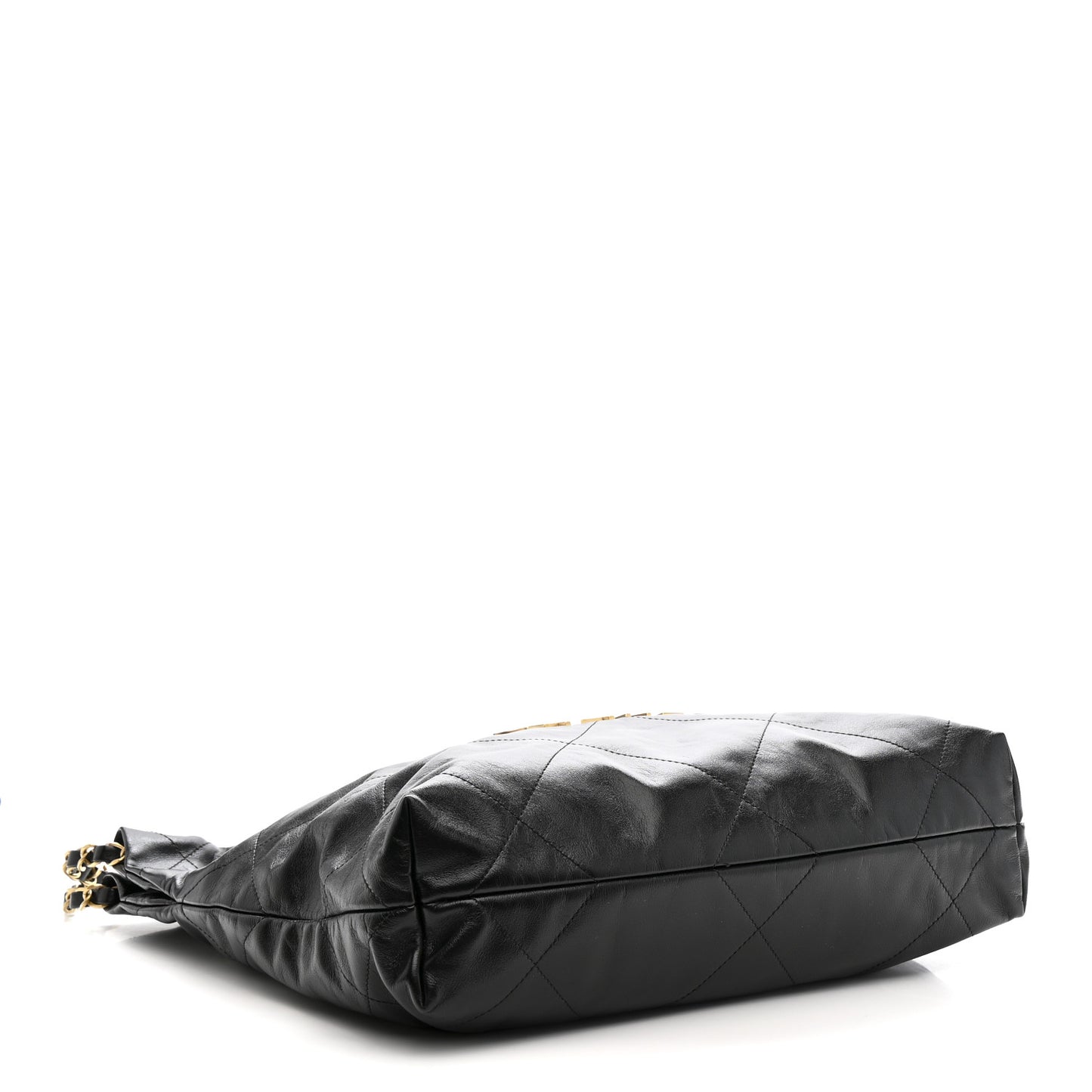 Shiny Calfskin Quilted Small Chanel 22 Black