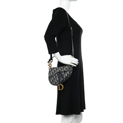 Christian Dior Oblique Mini Saddle Bag With Strap Blue 2 of 10
