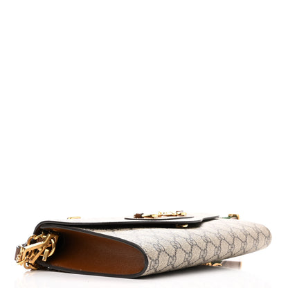 Gucci GG Supreme Monogram Azalea Calfskin Web Small Horsebit 1955 Crossbody Bag Beige Ebony Brown Sugar 4 of 9