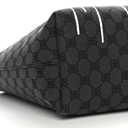 Gucci X BALENCIAGA BB Monogram Web Graffiti Medium Ophidia Shopping Tote Black 8 of 9