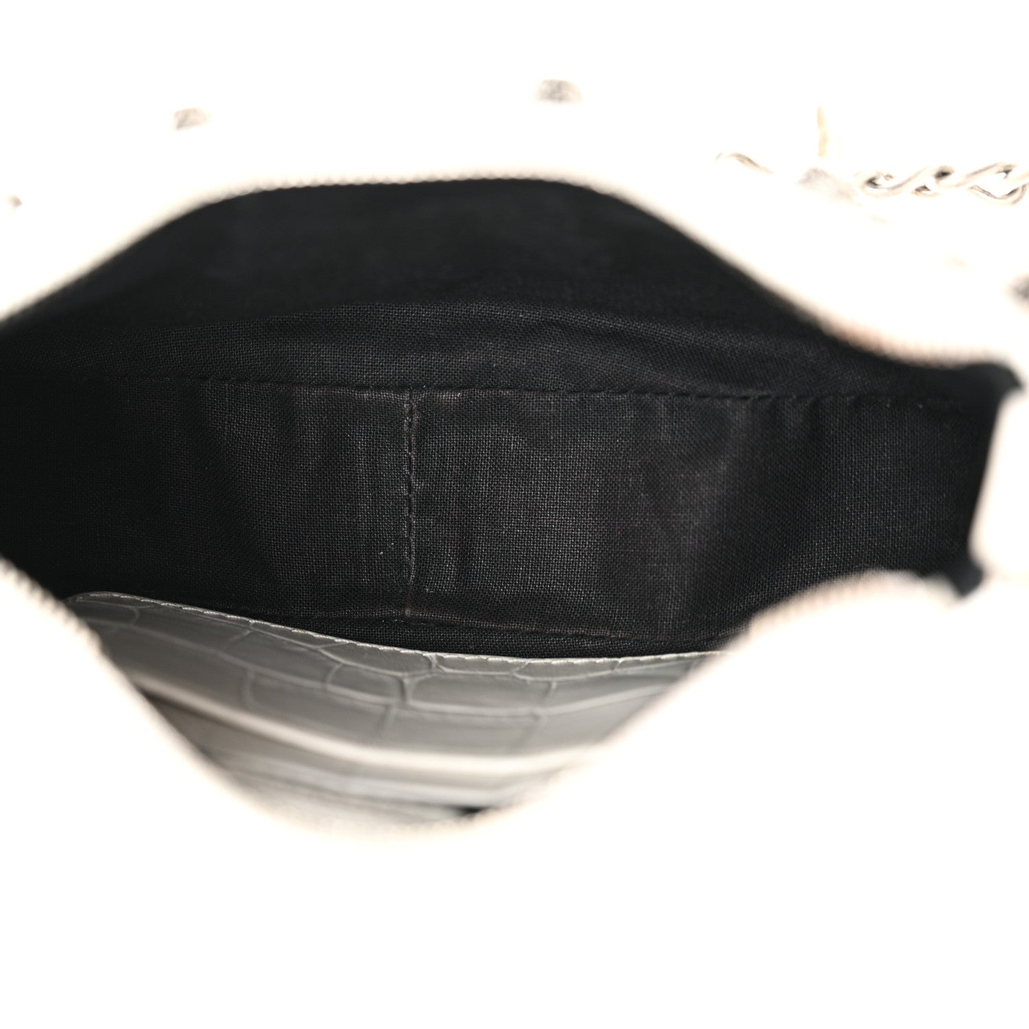 Balenciaga Extra Supple Calfskin Crocodile Embossed Le Cagole Mini Purse With Chain White 5 of 18