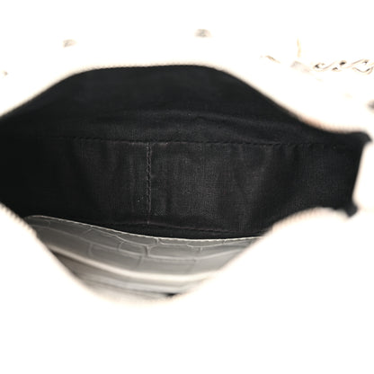 Balenciaga Extra Supple Calfskin Crocodile Embossed Le Cagole Mini Purse With Chain White 5 of 18