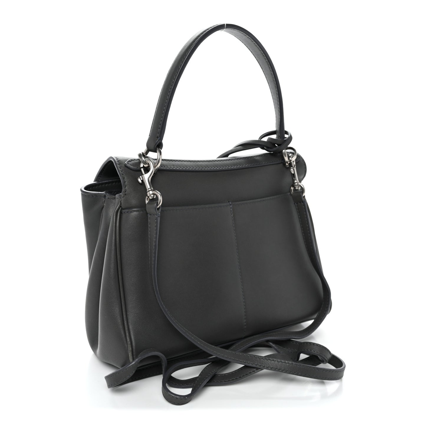 Natural Smooth Calfskin Mini Rodeo Top Handle Handbag Grey