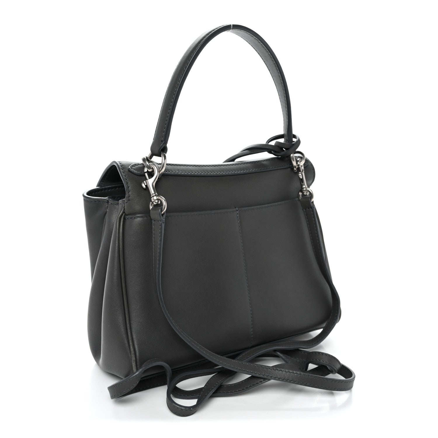 Balenciaga Natural Smooth Calfskin Mini Rodeo Top Handle Handbag Grey 3 of 11