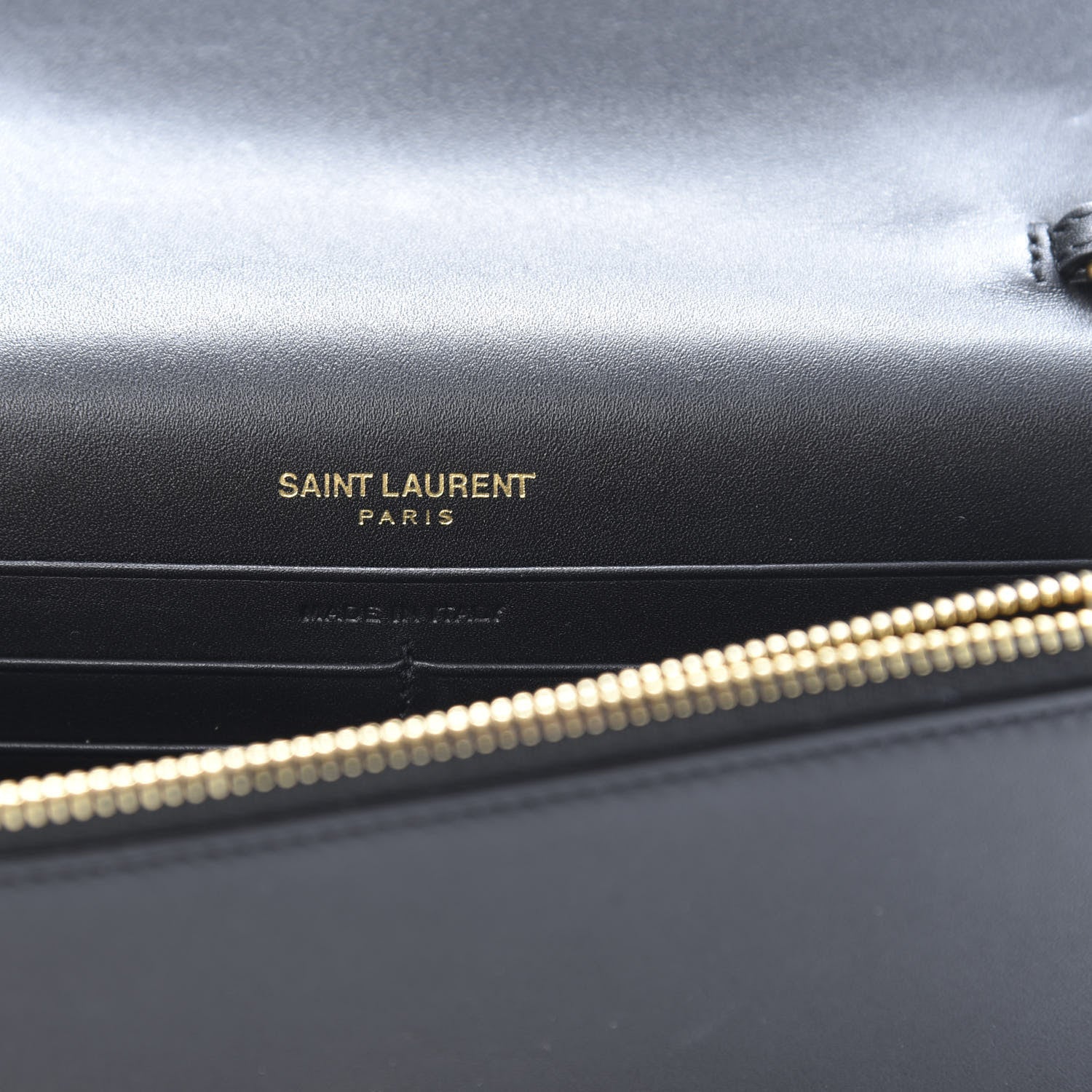 Saint Laurent Smooth Calfskin Classic Monogram Kate Tassel Chain Wallet Black 6 of 14