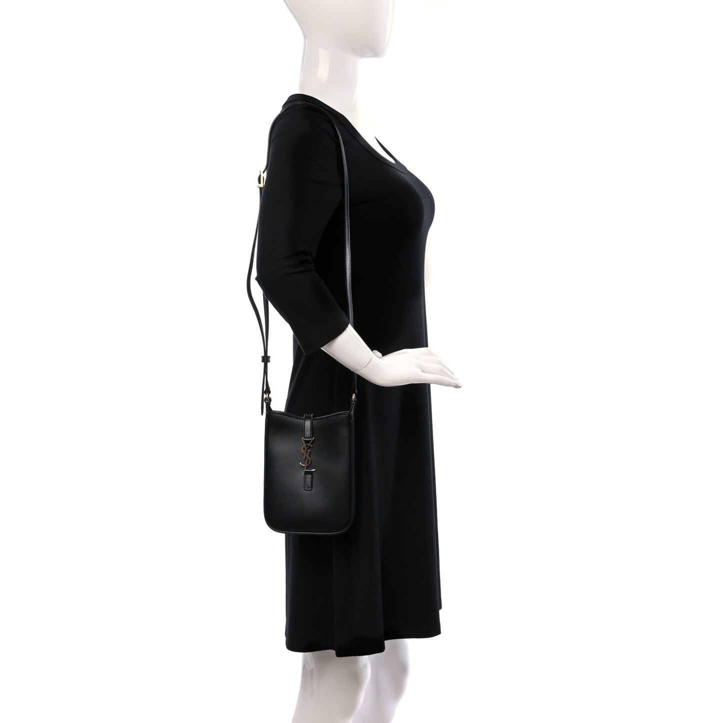 Smooth Calfskin Mini Le 5 A 7 Vertical Hobo Black