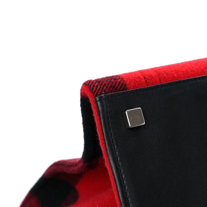 Celine Wool Tartan Medium Phantom Luggage Red 8 of 13