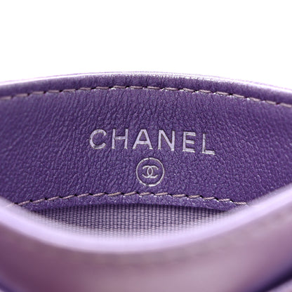 Chanel Metallic Lambskin Quilted Card Holder Light Purple 5 of 8