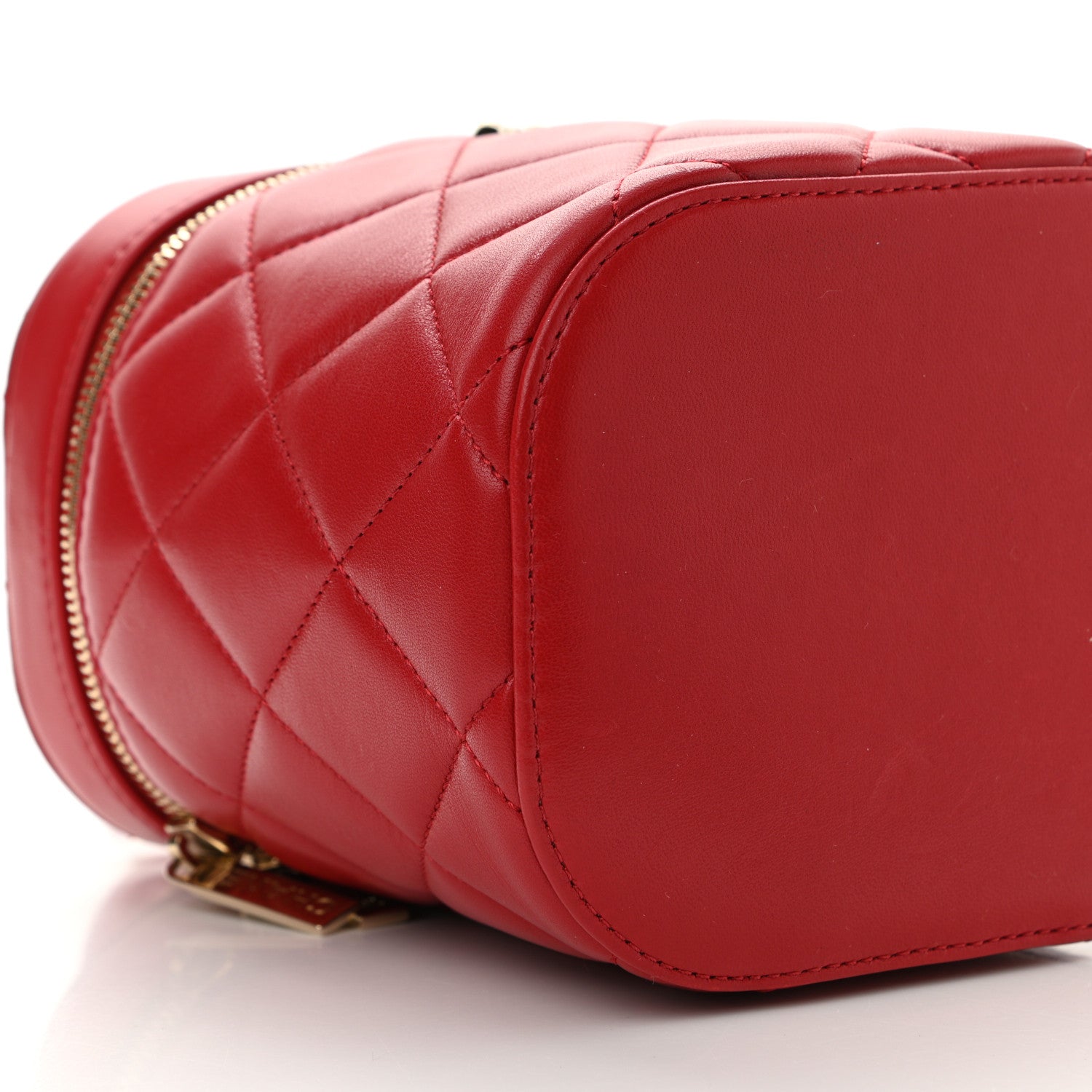 Chanel Lambskin Quilted Trendy Vanity Case Red 9 of 11