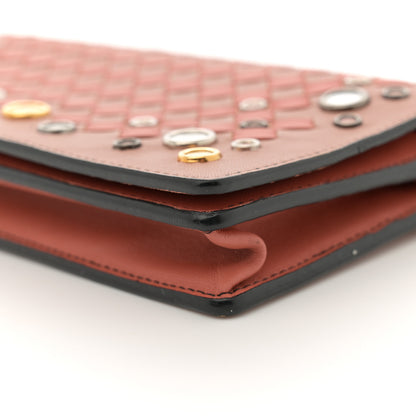 Bottega Veneta Nappa Intrecciato Studded Embellished Chain Wallet Tan Corallo 10 of 14