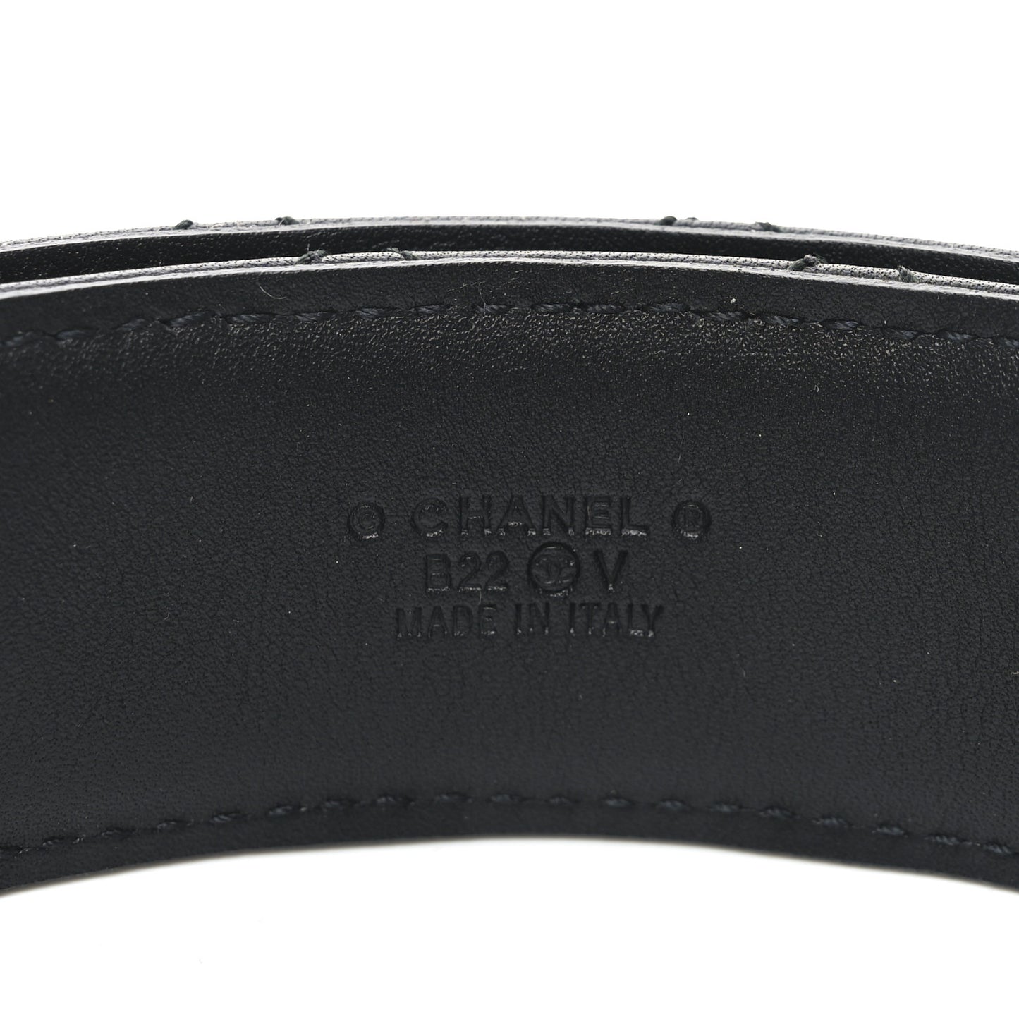 Calfskin Quilted CC Chain Belt 80 32 Black