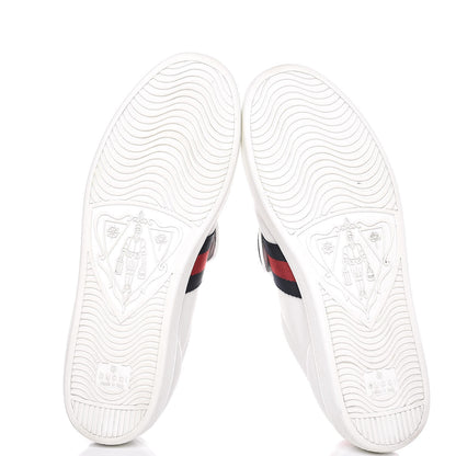 Gucci Calfskin Ayers Web Blind for Love Embroidered Ace Sneakers 40.5 White 5 of 11