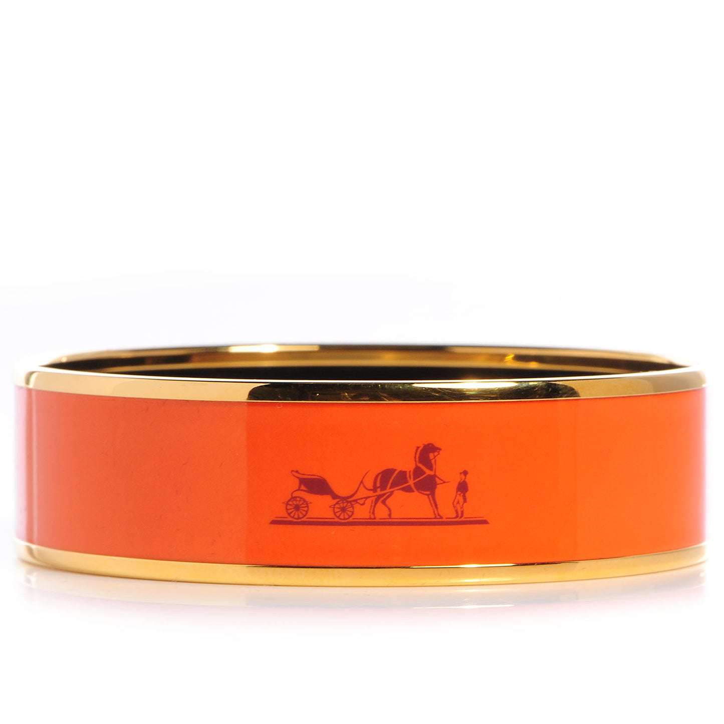 Enamel Printed Caleche Wide Bracelet 62 Orange