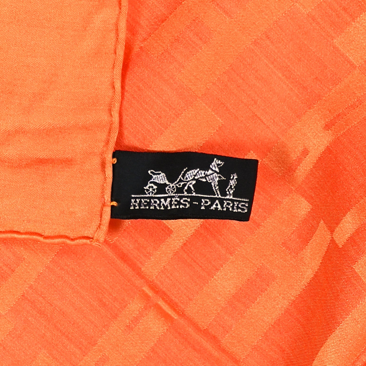 Hermes Silk Wool Faconnee Grand H Scarf Orange Vif 4 of 4