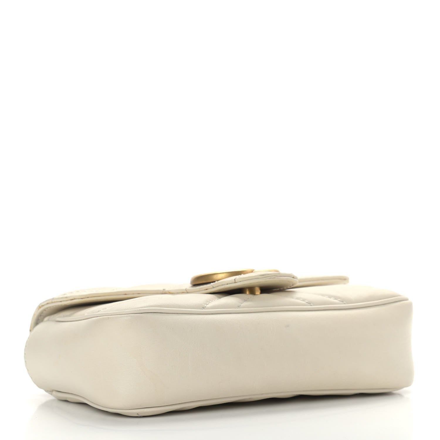 Gucci Calfskin Matelasse Super Mini GG Marmont Shoulder Bag White 4 of 13