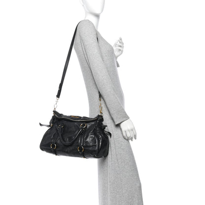 Miu Miu Vitello Lux Bow Tote  Black 2 of 14