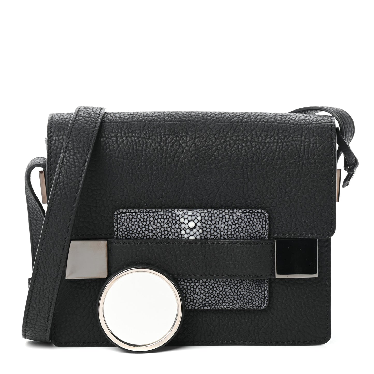 Taurillon Stingray Mini Madame Crossbody Black