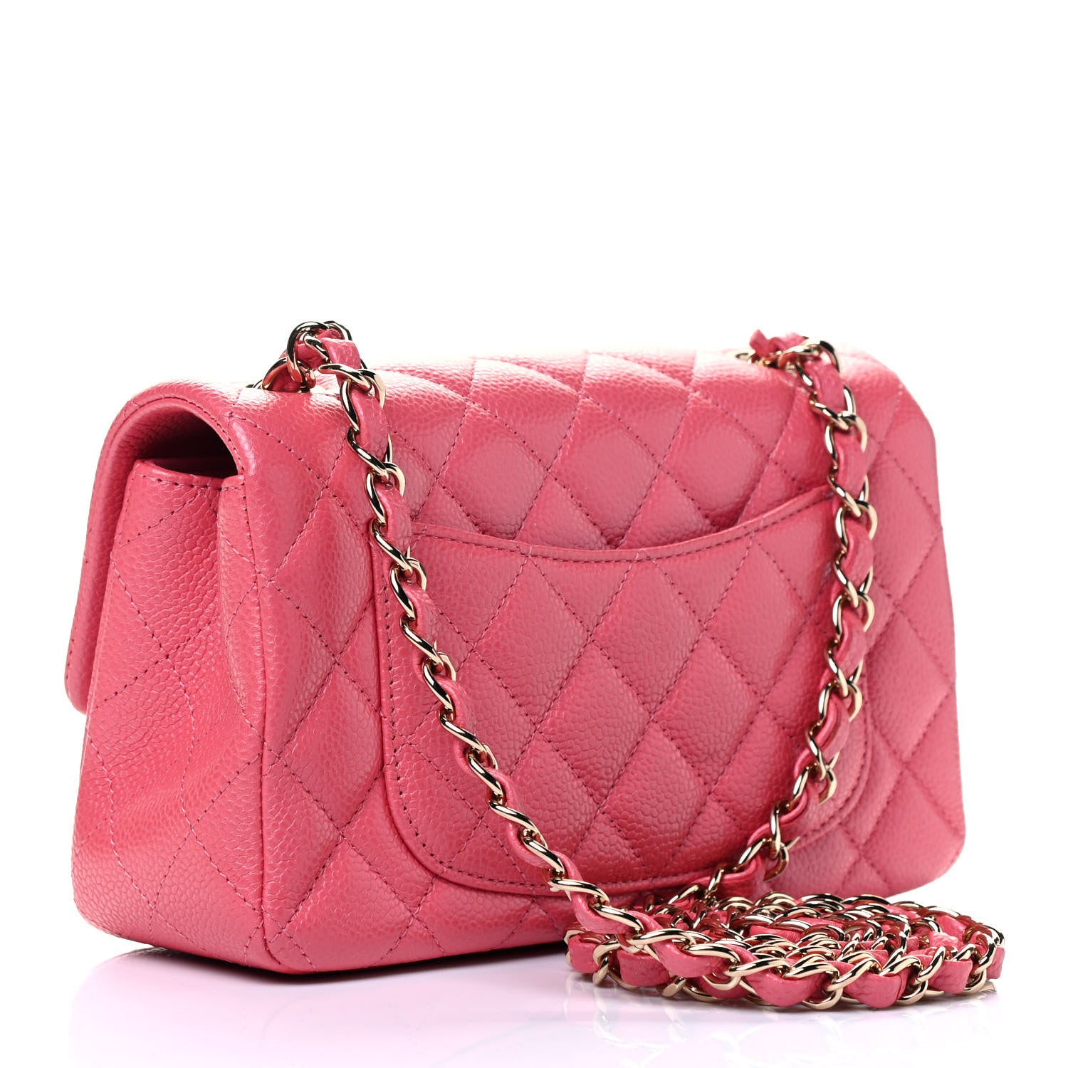 Chanel Caviar Quilted Mini Rectangular Flap Dark Pink 2 of 4