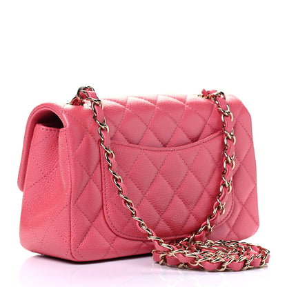 Chanel Caviar Quilted Mini Rectangular Flap Dark Pink 2 of 4